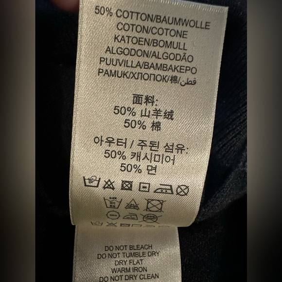 Burberry Brit Mens Cashmere blend Sweater Check Shoulder Black size M - Picture 6 of 10